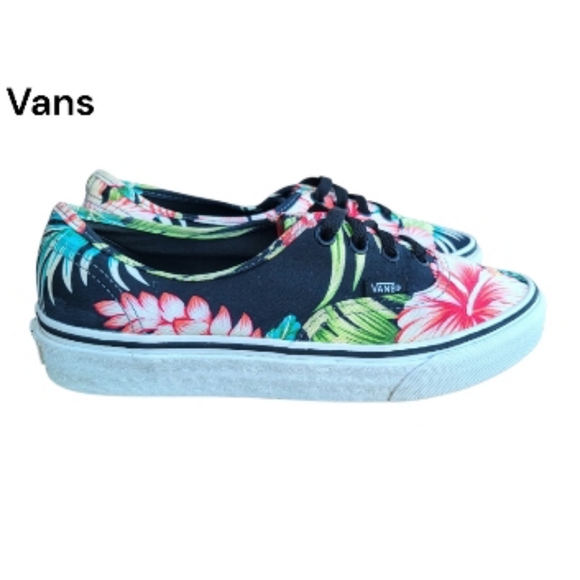 Vans Floral Hawaiian Sk8 Skate Athletic Tennis Shoe Sneaker Black White Women 7 - Picture 10 of 10